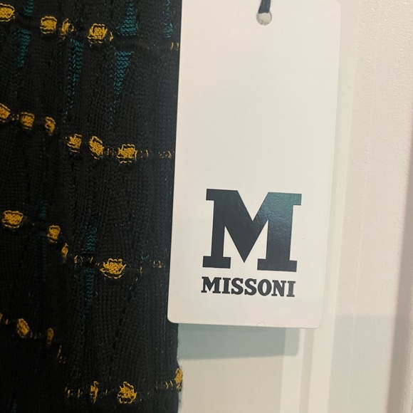 Missoni Knit flare skirt blk/turquiose/yellow size 44 knee length new with tags - Picture 3 of 3
